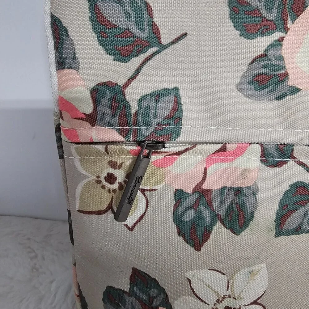 Canvaslife Green Pink Floral Canvas Padded Electronic Device Protector Case